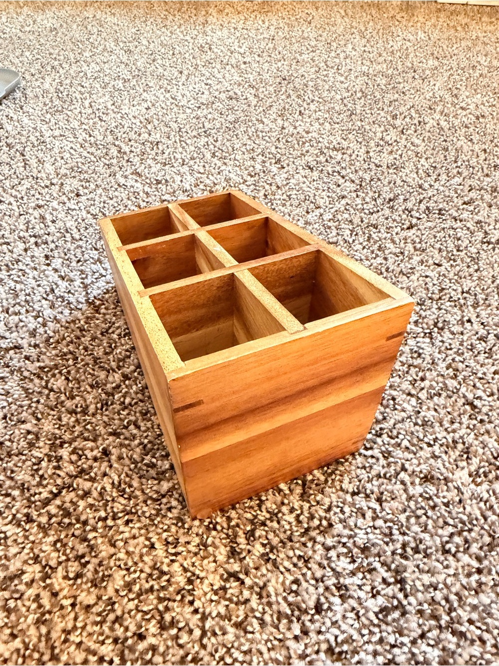 Wooden 6-Compartment Organizer - Natural Wood - Picture 4 of 6